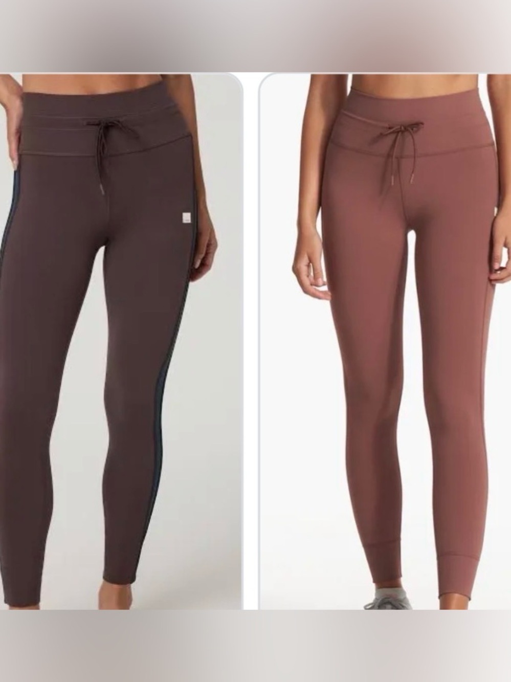 Lot of 2! Vuori Daily Leggings Hazelnut and Deep Burgundy Brown